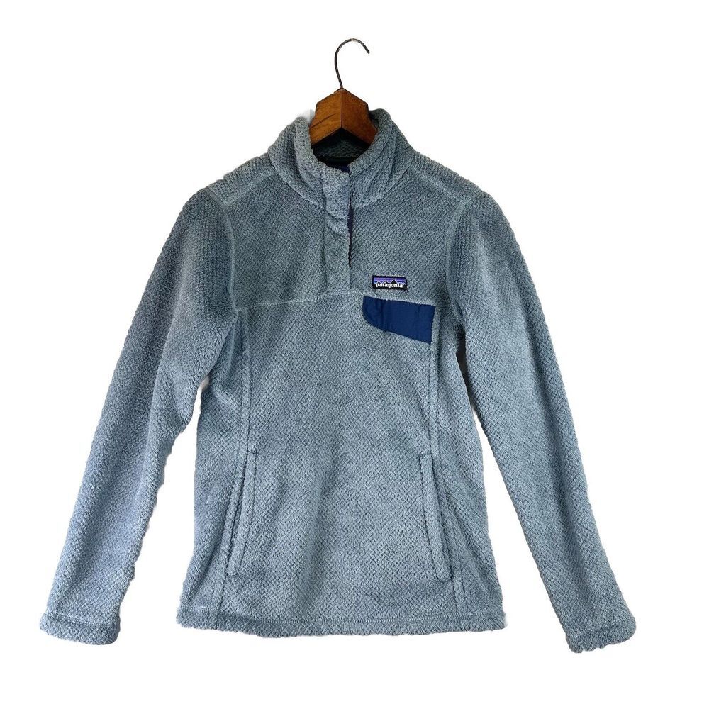 PATAGONIA Womens Bluish Gray Re-Tool Snap-T Polartec Pullover Fleece‎ Jacket XS